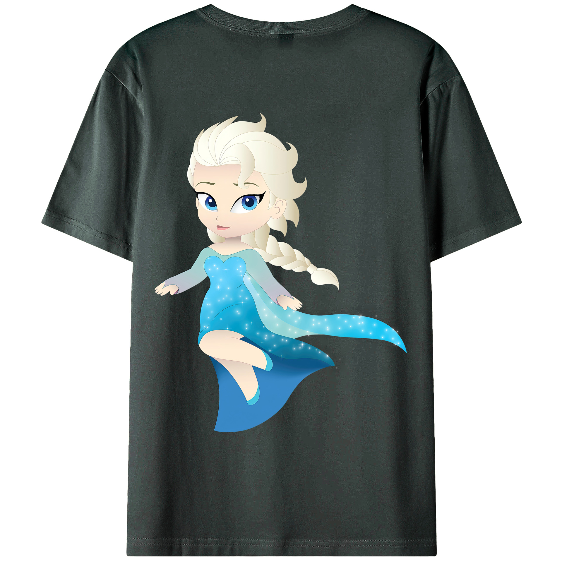（画像用） アナと雪の女王 アンナ エルサ Frozen Anna Elsa 綿100％ メンズ半袖Tシャツ（バックプリント） 通気性